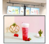 ROGHA Panel de Menú en Caja de Luz LED, Expositor de Pósteres Iluminado Ultrafino con Marco Abatible, Letrero Publicitario para Restaurantes, Cafeterías y Tiendas Horizontal-60X70cm