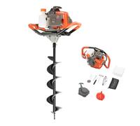 ROGONPDK 2 Stroke 71 CC Petrol Earth Auger Post Hole Borer + 3 brocas Auger Bits + Extension Bit, Petrol Engine+4" 6" 8" Bit, Fence Drill, Garden Ground Drill Kit, para bosques y tierras de cultivo