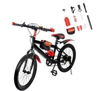 Rogonpdk Bicicleta infantil de montaña 20 pulgadas, 7 velocidades, para niños y niñas, con botella de agua, bolsa de almacenamiento, campana de brújula, bicicleta de acero