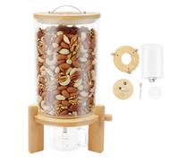 ROGONPDK Dispensador de arroz de 7,5 L, depósito de avena, recipiente para granos, dispensador de cereales, recipiente de almacenamiento de cristal, botella de almacenamiento, dispensador de cereales