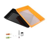 ROGONPDK Kit de bandeja de recolección de polen para jardín, juego de bandeja de recolección de polen con tijeras y cepillo, bandeja de cultivo con polensia, para cosecha de polen en el jardín (negro