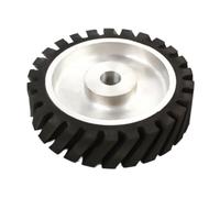 ROGONPDK Rueda de goma de 200 mm, rueda de contacto, cabezal de lijado redondo, rueda transportadora de goma, rueda de contacto, rueda de rodillo, para lijadora de banda, núcleo de aluminio, amoladora