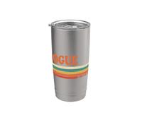 ROGUE Retro Personalizado Nombre Vintage Rayas Vaso térmico de acero inoxidable de doble pared