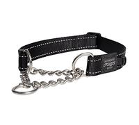 Rogz - Collar mitad cadena de obediencia modelo Utility para perros (Extra Grande (XL)) (Negro)