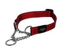 Rogz Utility - Collar de Perro con Efecto de Serpiente Reflectante, tamaño Mediano, 5/8 Pulgadas, Color Rojo