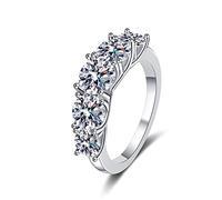 ROHCGHC anillo de diamantes, Anillos de compromiso moissanita VVS1 Color D 3,6 quilates for mujer, anillos diamantes Plata Ley 925 for boda con certificado(8)