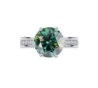 ROHCGHC anillo de diamantes, Anillos de diamante moissanita 5ct for mujer, anillos compromiso VVS1 Color D, boda verde/amarillo/rojo con certificado