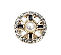 ROHCGHC Botones, 10 Uds. Accesorios de Ropa 20/25mm Botones Perlas Diamante Suministros Costura Abrigo Decorativos for(Black,20mm)