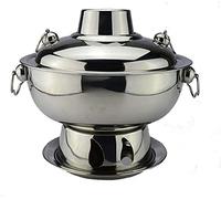 ROHCGHC Olla de Cobre, Olla Caliente Tradicional China, Olla Mongol, de Cobre Puro, Caldera Fuego pequeña carbón Acero Inoxidable(Silver)