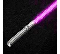 ROHCGHC Sable láser, Up Saber con Sonido for niños Adultos, Juguetes de Espada Sable luz, Recargable, Mango Metal for, Regalos for Fiestas, Halloween, Cosplay(Silver)