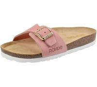 Rohde Alba - Sandalia tipo pala para mujer de piel de ante | Rosa (Rosa) número 42, transpirable, antideslizante, cómodo, con hebilla ajustable,
