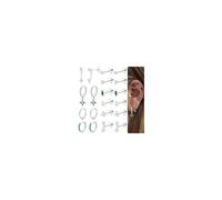 Roheafer 10 Pares Pendientes Mujer, Acero Quirúrgico 316L Hipoalergénico - Set Respaldo Plano para Piercing Múltiple (Cartílago/Helix/Trago) Plata