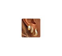 Roheafer 3 Pares Pequeños Pendientes de Oro para Mujer | Hipoalergénicos Pendientes Oro 14K Huggies | Apilables para Múltiples Piercings(Dome Huggie)