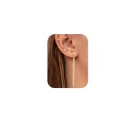 Roheafer 4 Pares Pendientes Mujer, Acero Quirúrgico Aros Pequeños Hipoalergénicos Cartílago y Múltiples Piercings, Cadenas Delicadas y Flores para Enhebrar, Juego Boda para Novias(G-Butterfly)