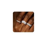 Roheafer 5 Piezas Anillos de Oro para Mujer Chapado en Oro 14K - Anillos para Pulgar Apilables con Circonita Cúbica -Anillos de Promesa y Compromiso Anillos de Boda-S8