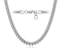 Roheafer Cadena de Plata/Cadena de Oro para Hombre Niño 316L Acero Inoxidable Cubano Cadena de Enlace para Mujer 4/5/6mm 18K Chapado en Oro Collar de Cadena Miami Curb 46/51/56/61/66/76 Centímetro