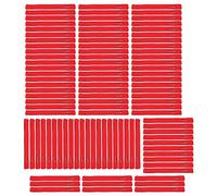 ROHMRHIE 100Pcs Fishing Rod Tie Strap Pole Fixing Band Rod Elastic Wrap Holder Hook and Loop Design (Roja)