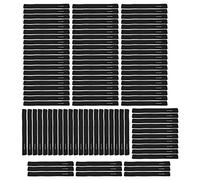 ROHMRHIE 100Pcs Fishing Rod Tie Strap Pole Fixing Band Rod Elastic Wrap Holder Hook and Loop Design (Negra)