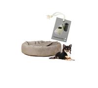 Rohrschneider Cojín para perros de lujo, terciopelo denver, con bolsa para excrementos, tamaño S, color gris