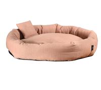 Rohrschneider Isla de peluche para perros y gatos, material reciclado de botellas de PET, cojín interior extraíble, funda extraíble, gris o rosa, varios tamaños (rosa, L: 90 x 18 cm)