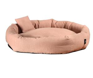 Rohrschneider Isla de peluche para perros y gatos, material reciclado de botellas de PET, cojín interior extraíble, funda extraíble, gris o rosa, varios tamaños (rosa, M: 68 x 18 cm)