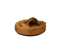 Rohrschneider LAJOS Isla de peluche para perros, redonda con borde alto, funda extraíble, lavable a mano, tela de terciopelo de poliéster, parte inferior antideslizante, cojín interior extraíble