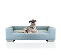 Rohrschneider Sofá para perros, cama para perros medianos y grandes, lavable, tejido acolchado resistente, 100% poliéster, turquesa, 90 x 57 x 26 cm, incluye 2 cojines decorativos