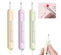 Roinaid 3 unidades 2 en 1 enhebrador de agujas y separador de costuras, escalable, enhebrador automático de agujas extraíble, aguja de enhebrado, aguja de enhebrado, ideal para coser a mano, tejer