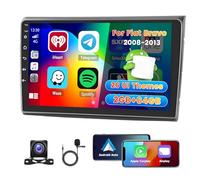 Roinvou 2+64GB Radio Coche para FIAT Bravo 2008-2013 Inalámbrico Carplay Android Auto, 9 Pulgadas Pantalla Táctil Android Bluetooth Radio WiFi GPS EQ FM/RDS SWC Cámara Trasera