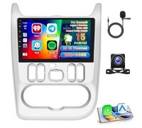 Roinvou 2+64GB Radio Coche para Renault Logan 1 Sandero 2009-2015 Largus Dacia Duster Carplay Android Auto, 9 Pulgadas Pantalla Táctil Android 15 Bluetooth Radio WiFi GPS EQ FM/RDS SWC Cámara Trasera