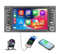 Roinvou 4+64G Android 15 Radio Coche para VW T5 Touareg 2004-2011 Transporter Ts Multivan 2004-2009 Carplay Android Auto, 7 Pulgadas Pantalla Táctil EQ FM/RDS GPS WIFI Bluetooth MIC SWC Cámara Trasera