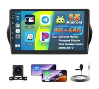 Roinvou 4+64G Radio Coche 2 DIN para Citroen Nemo/Peugeot Bipper/Fiat Fiorino Qubo 2008-2017 Carplay Android Auto, Android Radio 10.1'' Pantalla MirrorLink Bluetooth WiFi GPS 32EQ RDS/FM SWC Cámara
