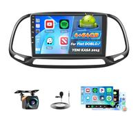 Roinvou 4+64G Radio Coche 2 DIN para FIAT DOBLO 2015 YENI 2015 KASA 2015 Carplay Inalámbrico Android Auto, Android Pantalla Radio Coche 9 Pulgadas MirrorLink Bluetooth WiFi GPS 32EQ RDS/FM SWC Cámara