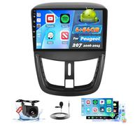 Roinvou 4+64G Radio Coche 2 DIN para Peugeot 207 2006-2015 Carplay Inalámbrico Android Auto, Android Pantalla Radio Coche 9 Pulgadas MirrorLink Bluetooth WiFi GPS 32EQ RDS/FM SWC Cámara