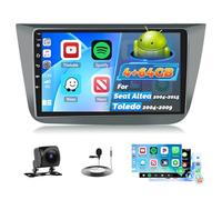 Roinvou 4+64G Radio Coche para Seat Altea 2004-2015 Toledo 2004-2009 Carplay Inalámbrico Android Auto, Android 15 Pantalla Radio 2DIN 9 Pulgadas MirrorLink Bluetooth WiFi GPS 32EQ RDS/FM SWC Cámara