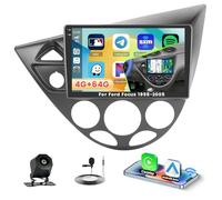 Roinvou 4G+64G Radio Android 15 para Ford Focus 1998-2005 Incell Screen Carplay Android Auto, 9 Pulgadas Pantalla Táctil Estéreo Radio con GPS Bluetooth EQ WiFi RDS FM SWC Cámara Trasera