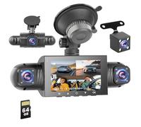 Roinvou Dash CAM Auto, 1080P Dash CAM con 3" Pantalla, Gran Angular de 170°, Cámara para Coche con Tarjeta SD 64G, Visión Nocturna, Grabación en Bucle, Sensor G, Modo Estacionamiento 24H