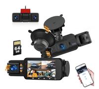 Roinvou Dash CAM Coche, 1080P Dashcam Tarjeta 64G, WiFi & App, Camara Vigilancia Coche Desmontable, Cámara Coche Grabadora, Gran 170°, Super Visión, G-Sensores, Modo Parking 24H, Grabación de Bucle
