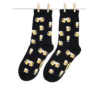 Roits Calcetines Cerveza Negros Mujer - Calcetines Divertidos de Dibujos Originales Regalo Estampados Molones Locos Accesorios (36-40)