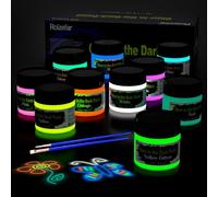 Roizefar Colores luminosos que brillan en la oscuridad, resistentes al agua 3D, pintura textil fluorescente, para piedras que brillan en la oscuridad, pintura infantil, tela brillante, 10 x 30 ml