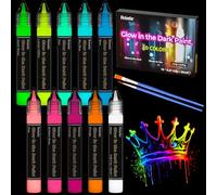 Roizefar Pinturas Que Brillan En La Oscuridad, Brillan Pinturas Luminosas De Larga Duración Para Obras De Arte, 20ml/0.68oz (10 Colores)