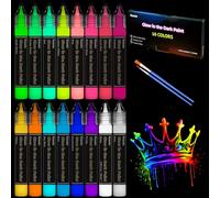 Roizefar Pinturas Que Brillan En La Oscuridad, Pinturas Luminosas De Larga Duración Para Obras De Arte, 20ml/0.68oz (16 Colores)