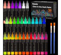 Roizefar Pinturas Que Brillan En La Oscuridad, Pinturas Que Brillan, Pintura Luminosas De Larga Duración Para Obras De Arte, Pintura, 20ml/0.68oz (30 Colores)