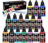 Roizefar Set de Pinturas Acrílicas, 16 Colores con 2 Pinceles y 1 Paleta