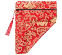 Roja Bolsa de Tela de Seda para Libros y Escrituras Budistas | Organizador para Textos Sagrados y Documentos, Formato Asa, Uso Diario en Oficina E Iglesia