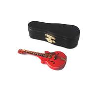 Roja Gibson Guitarra Escala De Miniatura 1/12. Instrumento musical en negro Vinilo Fall con Metal Cierre