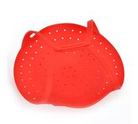 Roja Vaporera de Silicona Plegable, Cesta para Alimentos | Elevación Segura Asas, Apta para Lavavajillas, para Dumplings y Verduras, Uso Doméstico