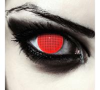 Rojas Farbige rejilla Red Contacto lente para Halloween Disfraz lente en color rojo + gratis Contacto lente Depósito Model: Red Screen