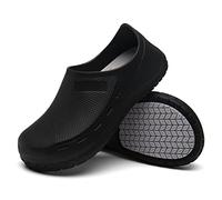 Rojeam Zapatillas de Cocina Hombre Zapatos de Trabajo Mujer Zapatos Antideslizantes Zapatillas Cocina Zapatos Impermeable Chef Negro, 40 EU