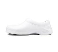 Rojeam Zapatos Cocina Hombre Mujer Anti-Deslizante Zapatillas de Trabajo Slip-On Impermeable Calzado Chef Hostelería Blanco, 41 EU